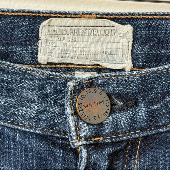 {30} Current/Elliott Dark Blue Straight Leg Jeans - Picture 4 of 9
